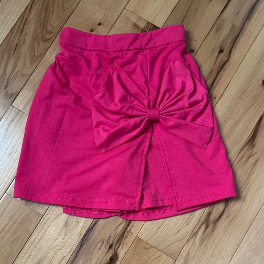 SHEIN Fuchsia Bow Detail Mini Skirt